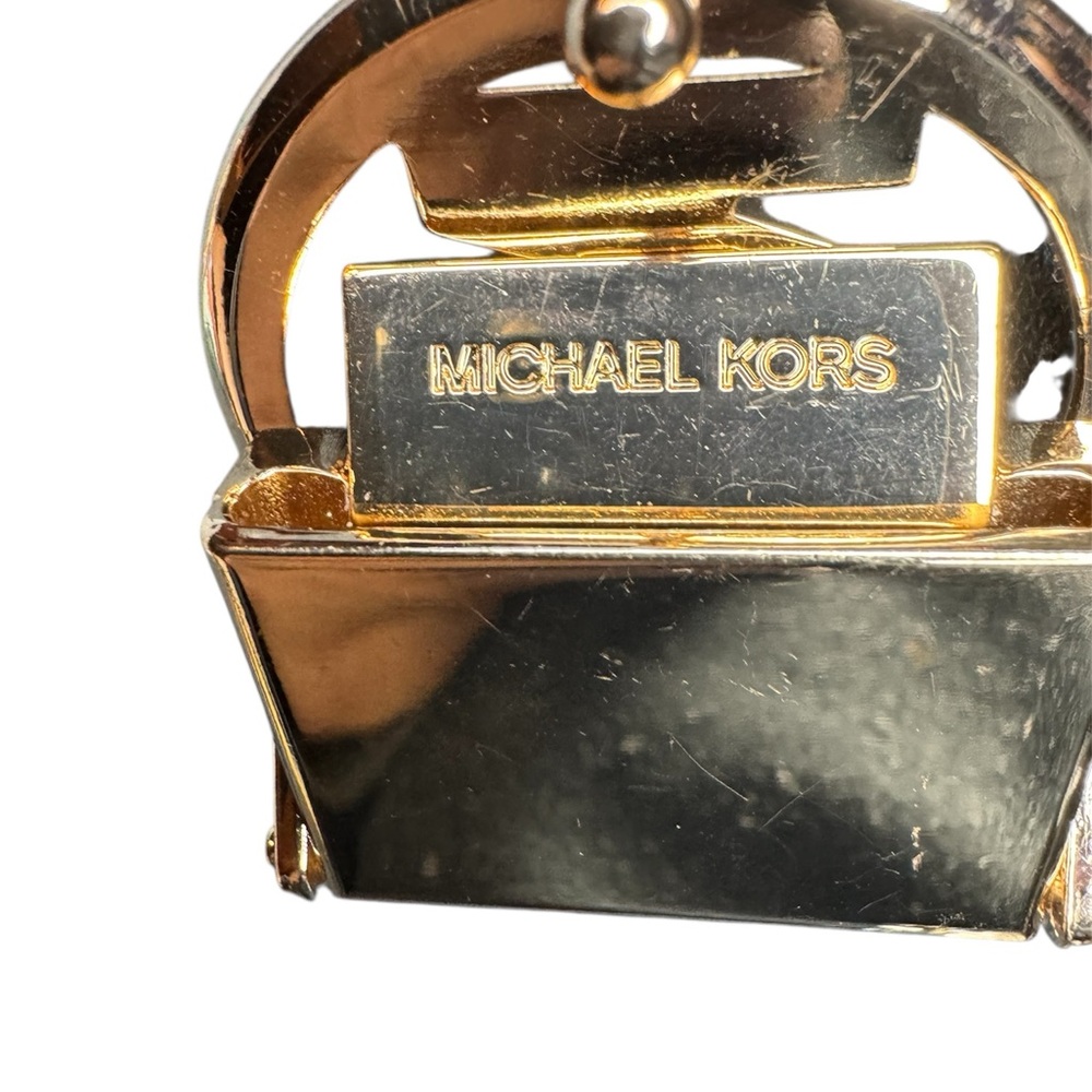 Michael Kors logo belt buckle in a gold-tone finish w rhinestone embellishments - Picture 3 of 3